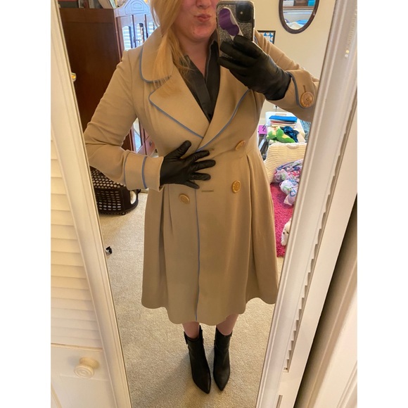 $288 Anthropologie Piped Trench Tan Trench Coat 10 - Picture 10 of 13